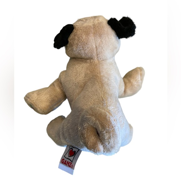 Ganz Webkinz 8" Pug Puppy Dog Plush Stuffed Animal HM105 No Code Tan Black Toy - Picture 3 of 4